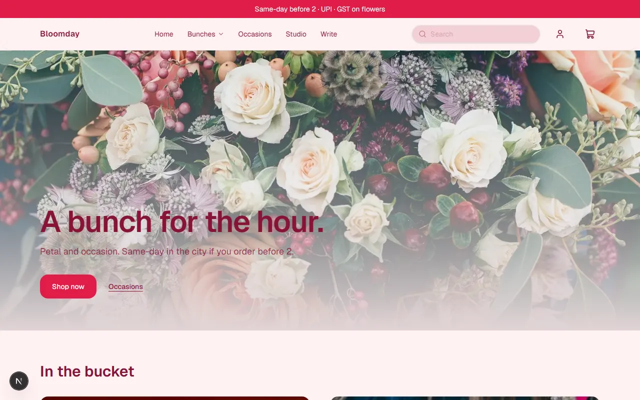Bloomday storefront preview