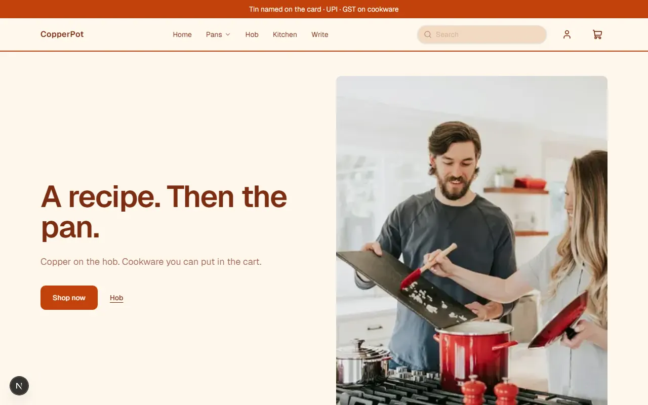 CopperPot storefront preview
