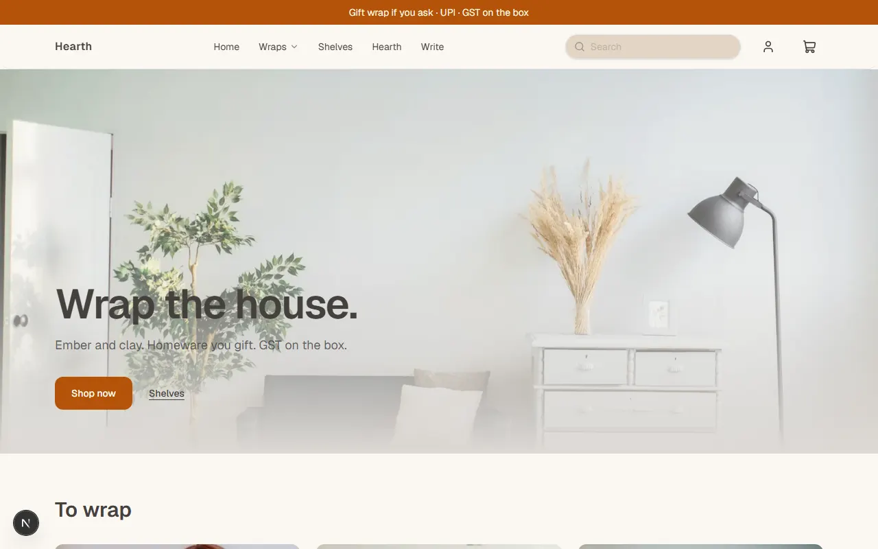 Hearth storefront preview