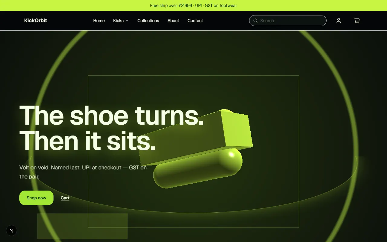 KickOrbit storefront preview