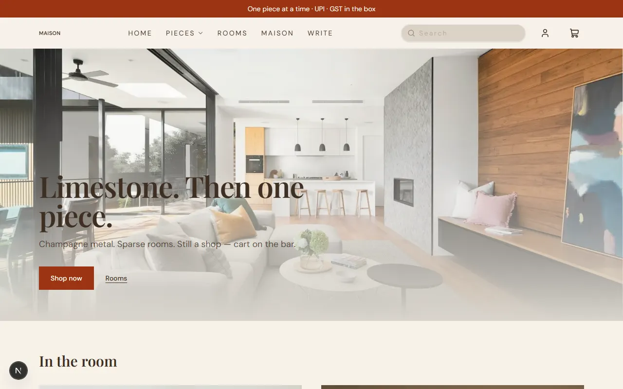 Maison storefront preview