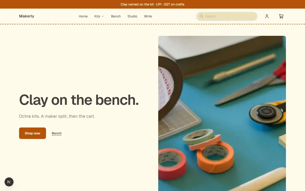 Makerly storefront preview