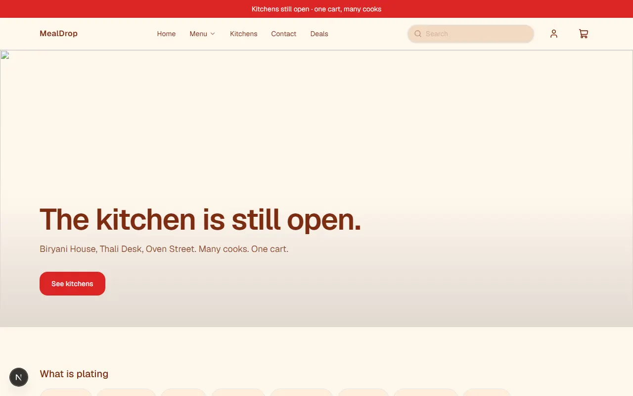MealDrop storefront preview
