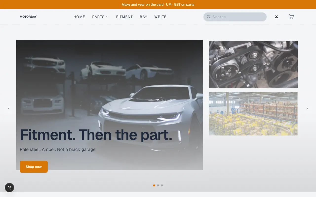 MotorBay storefront preview