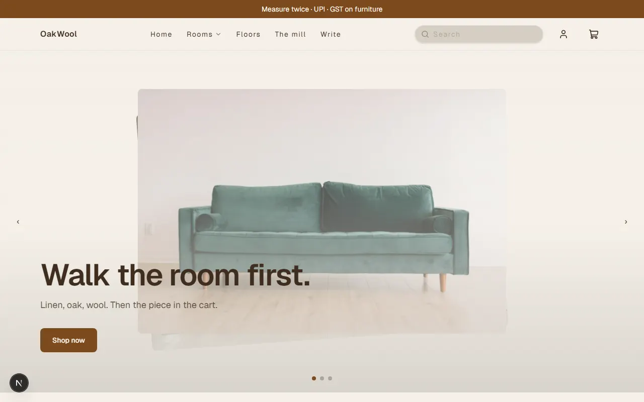 OakWool storefront preview