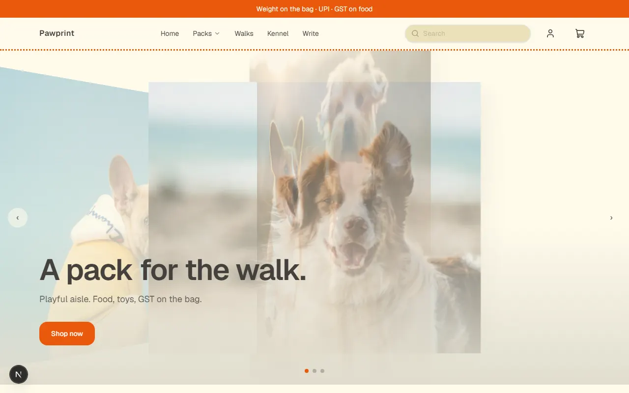 Pawprint storefront preview