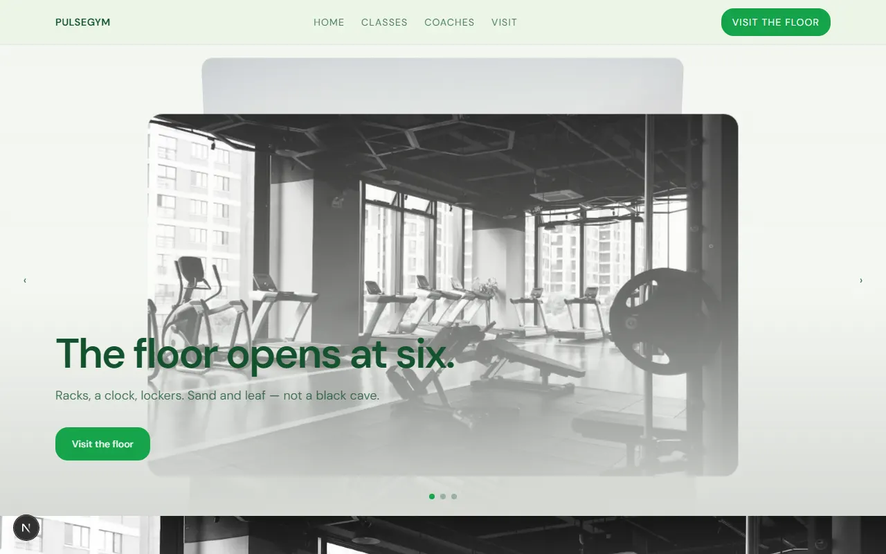 PulseGym storefront preview