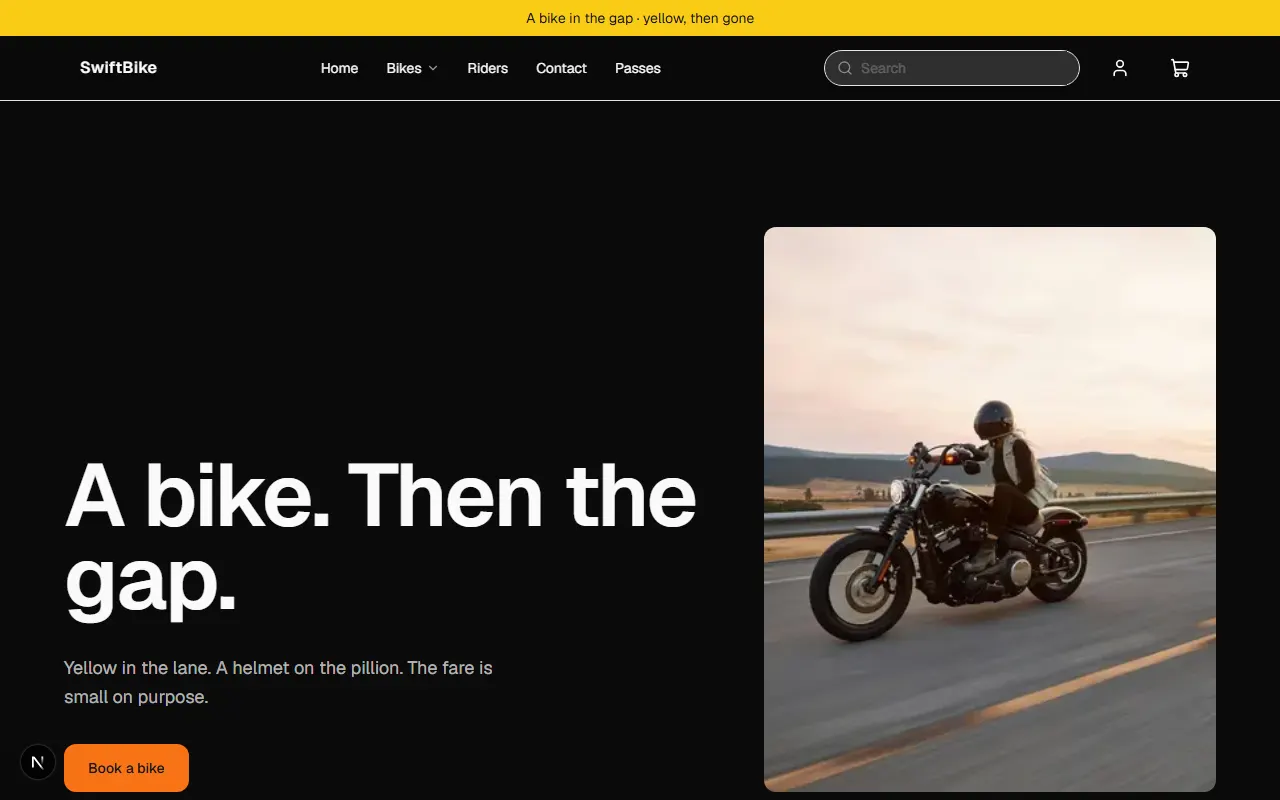 SwiftBike storefront preview