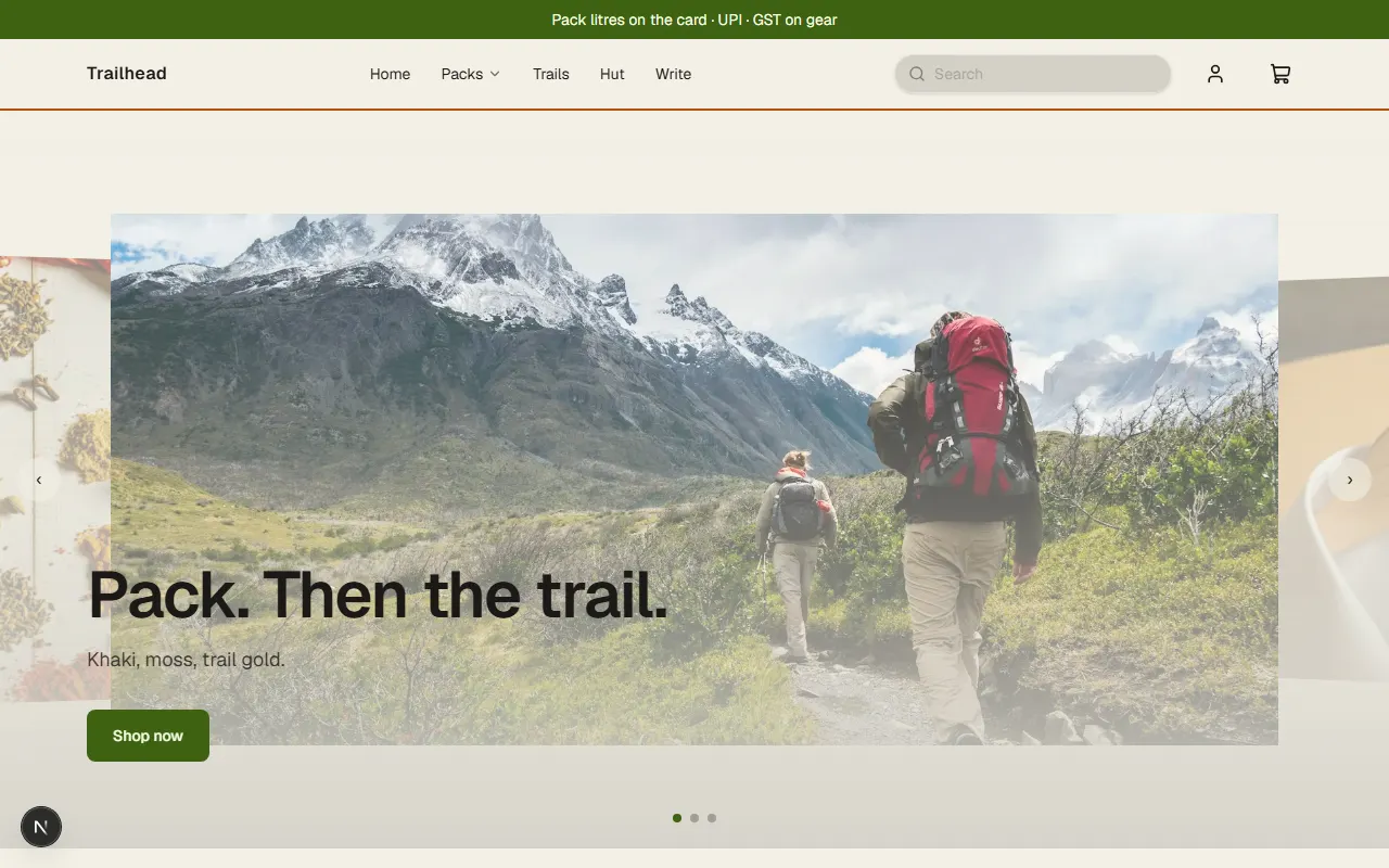 Trailhead storefront preview
