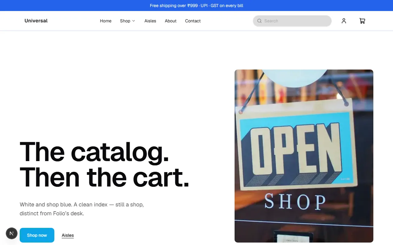 Universal storefront preview